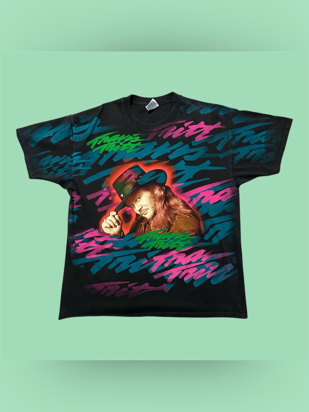 Vintage 1990s Travis Tritt Funky Heavy Duty Graphic T-shirt